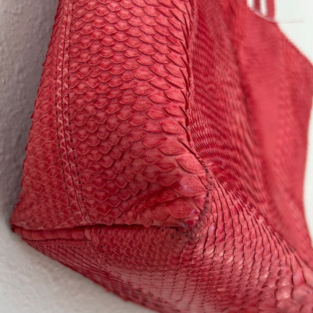 Carlos Falchi Python Leather Tote Bag Exotic Embo… - image 6